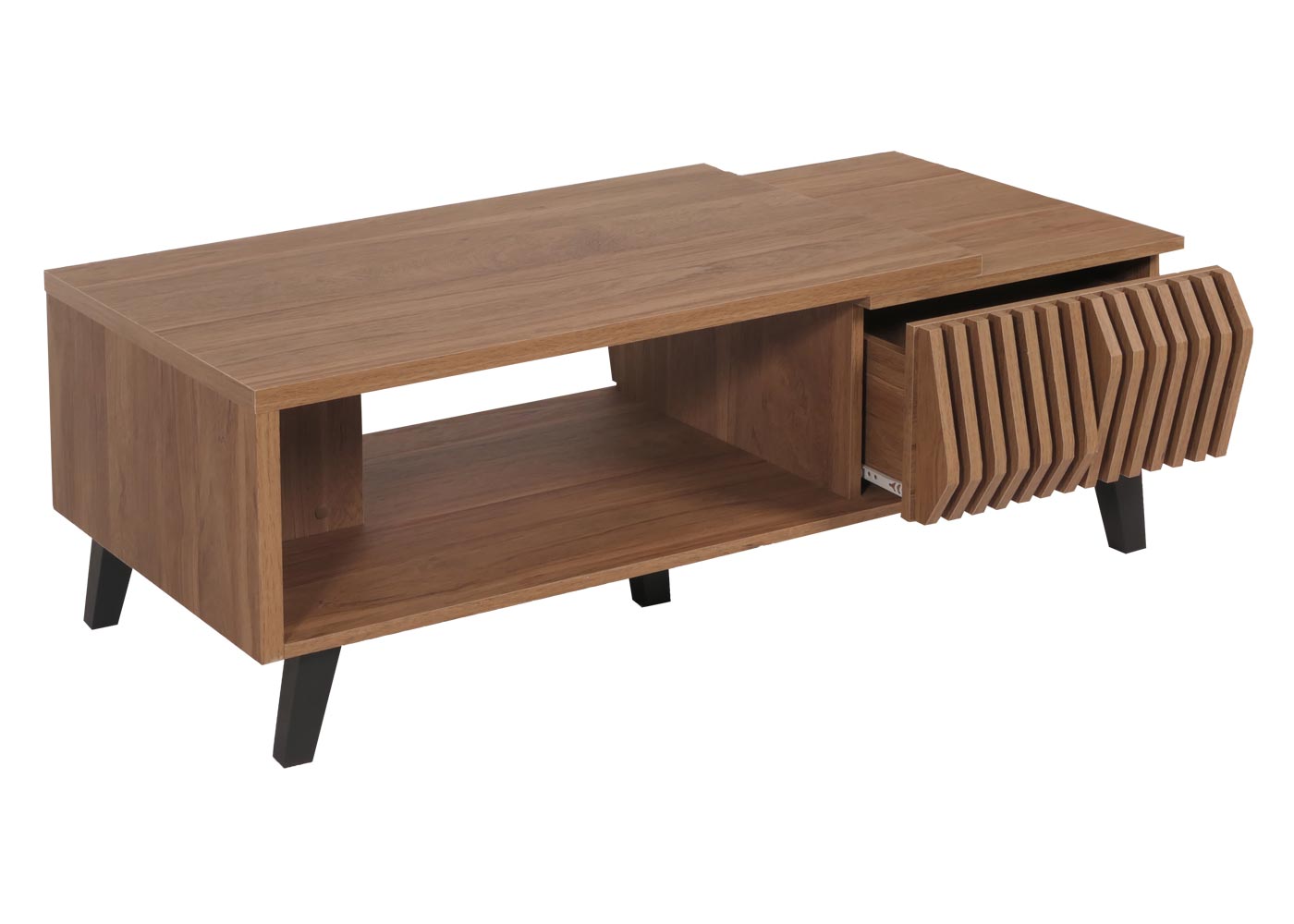 Cosmo Casa - Salontafel - 3D Design Lades - Bruin - 44x120x65cm