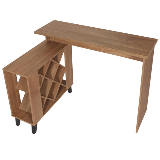 Cosmo Casa - Bartafel - Toonbank - Wijnrek - Wijnkast - Opbergvak - 93x120x98cm - Bruin