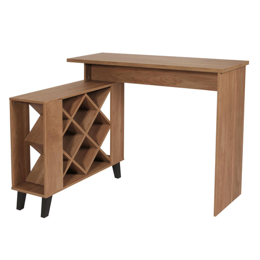 Cosmo Casa - Bartafel - Toonbank - Wijnrek - Wijnkast - Opbergvak - 93x120x98cm - Bruin