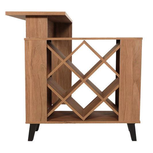 Cosmo Casa - Bartafel - Toonbank - Wijnrek - Wijnkast - Opbergvak - 93x120x98cm - Bruin