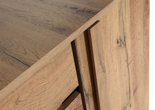 Cosmo Casa - Ladekast - Highboard met 2 Deuren - Houtlook - Natuurlijke Kleur