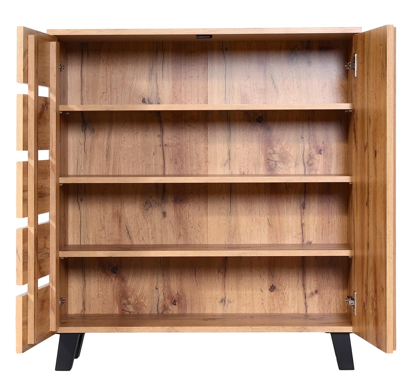 Cosmo Casa - Ladekast - Highboard met 2 Deuren - Houtlook - Natuurlijke Kleur
