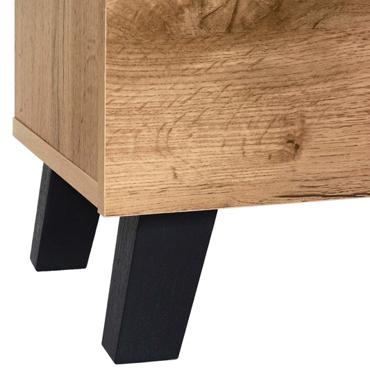 Cosmo Casa - Ladekast - Highboard met 2 Deuren - Houtlook - Natuurlijke Kleur