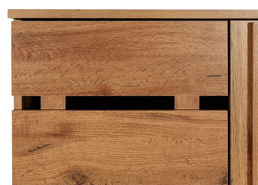 Cosmo Casa - Kast - Highboard met 4 Deuren en 8 Opbergvakken - Houtlook - Natuurlijke Kleur