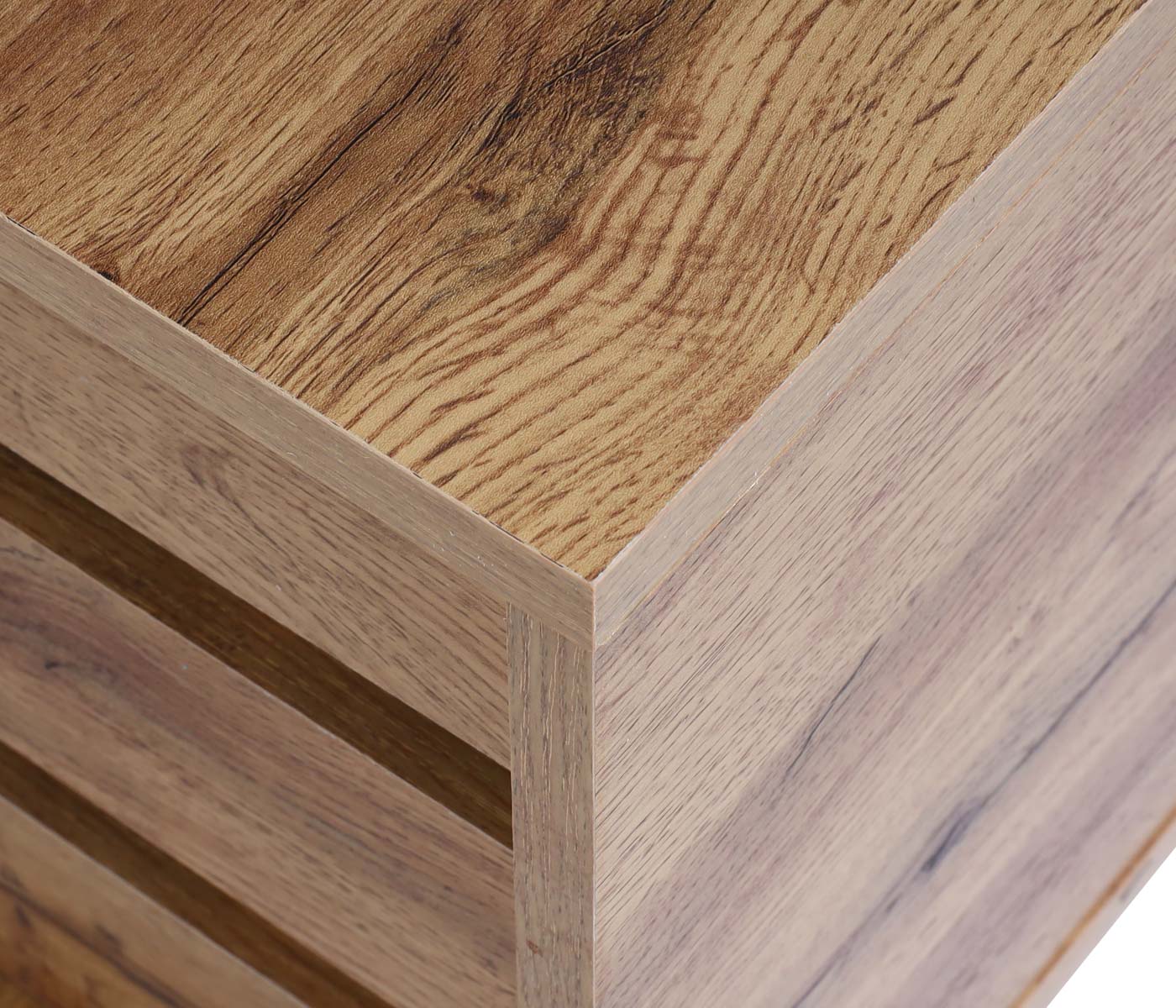 Cosmo Casa - Salontafel - 2 Opbergvakken - Houtlook - Natuurlijke Kleur