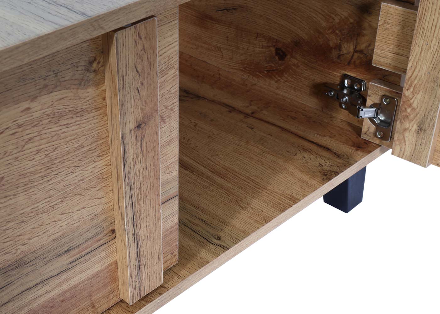 Cosmo Casa - Salontafel - 2 Opbergvakken - Houtlook - Natuurlijke Kleur