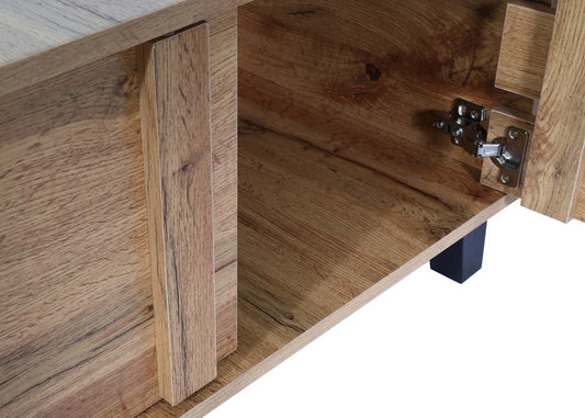 Cosmo Casa - Salontafel - 2 Opbergvakken - Houtlook - Natuurlijke Kleur