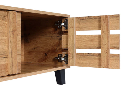 Cosmo Casa - Salontafel - 2 Opbergvakken - Houtlook - Natuurlijke Kleur