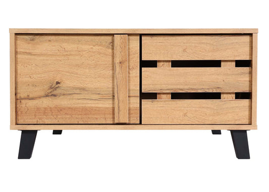 Cosmo Casa - Salontafel - 2 Opbergvakken - Houtlook - Natuurlijke Kleur