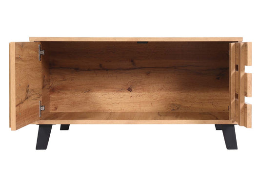 Cosmo Casa - Salontafel - 2 Opbergvakken - Houtlook - Natuurlijke Kleur