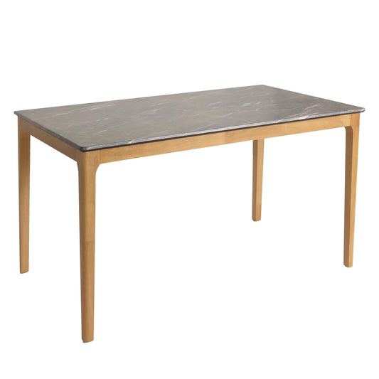 Cosmo Casa - Eetkamertafel - Massief Hout HDF Laminaat - Marmersteenlook - 135x80cm - Lichte Poten