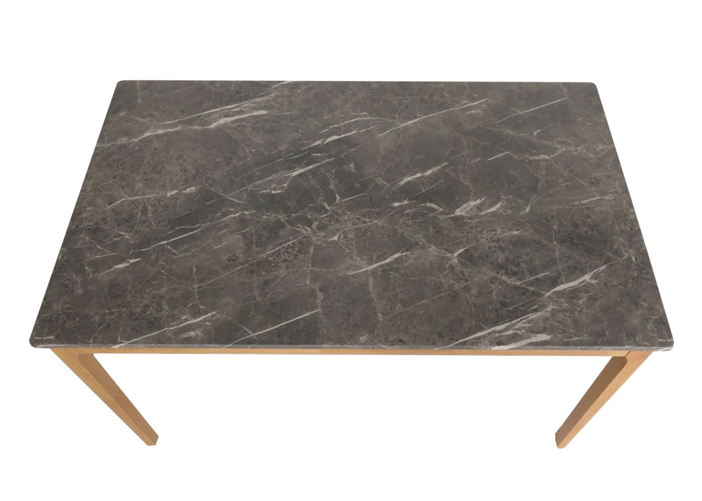 Cosmo Casa - Eetkamertafel - Massief Hout HDF Laminaat - Marmersteenlook - 135x80cm - Lichte Poten