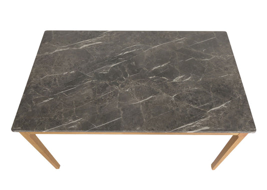 Cosmo Casa - Eetkamertafel - Massief Hout HDF Laminaat - Marmersteenlook - 135x80cm - Lichte Poten