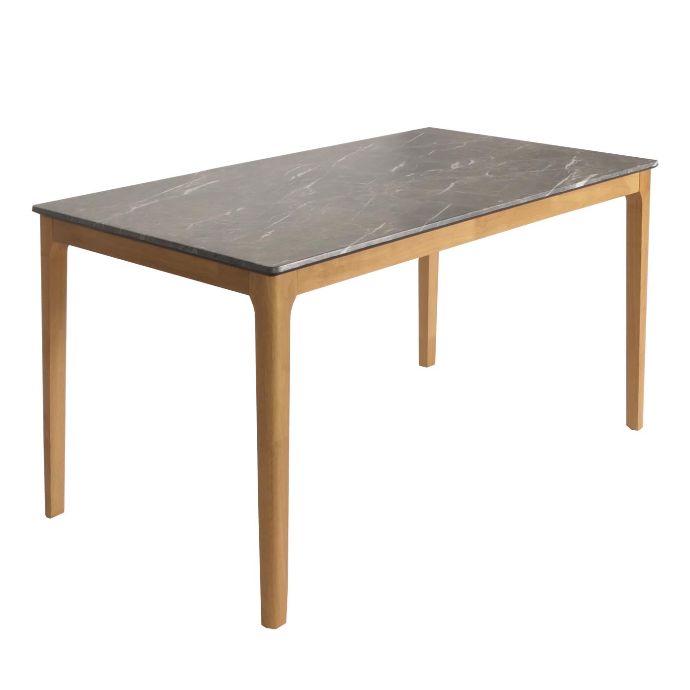 Cosmo Casa - Eetkamertafel - Massief Hout HDF Laminaat - Marmersteenlook - 135x80cm - Lichte Poten