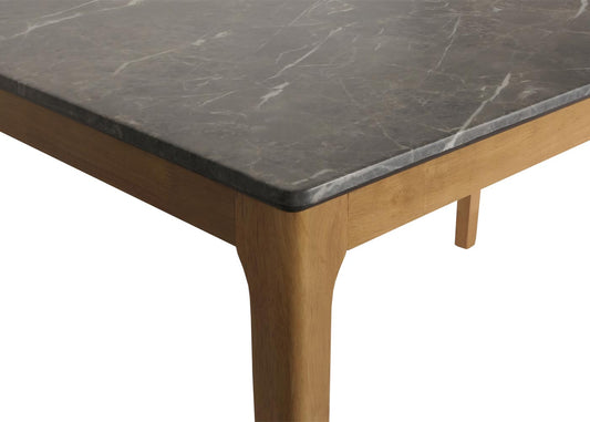 Cosmo Casa - Eetkamertafel - Massief Hout HDF Laminaat - Marmersteenlook - 135x80cm - Lichte Poten