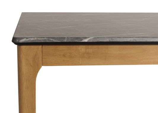 Cosmo Casa - Eetkamertafel - Massief Hout HDF Laminaat - Marmersteenlook - 135x80cm - Lichte Poten