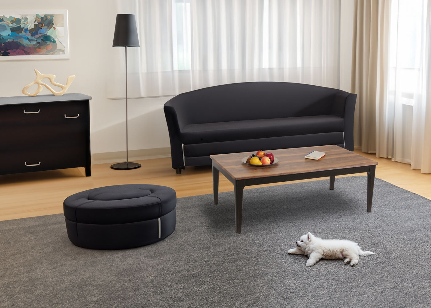 Cosmo Casa - Salontafel - Bijzettafel - Massief Hout - HDF Laminaat - Melamine - 46x120x70cm - Sheesham Houtlook - Donkere Poten