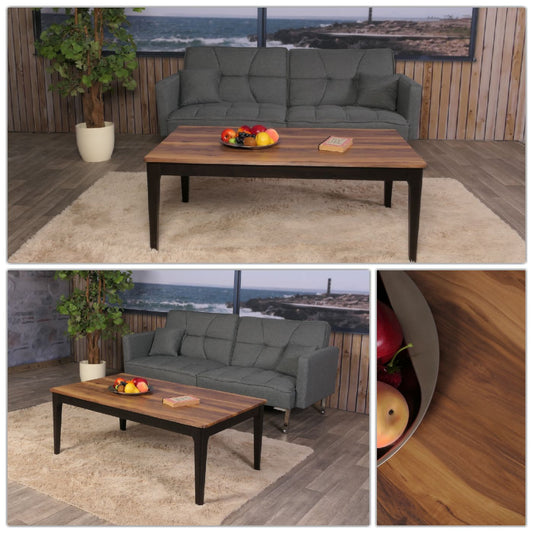 Cosmo Casa - Salontafel - Bijzettafel - Massief Hout - HDF Laminaat - Melamine - 46x120x70cm - Sheesham Houtlook - Donkere Poten