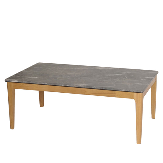 Cosmo Casa - Salontafel - Bijzettafel - Massief Hout HDF Laminaat - Melamine - 46x120x70cm - Marmersteenlook - Lichte Poten
