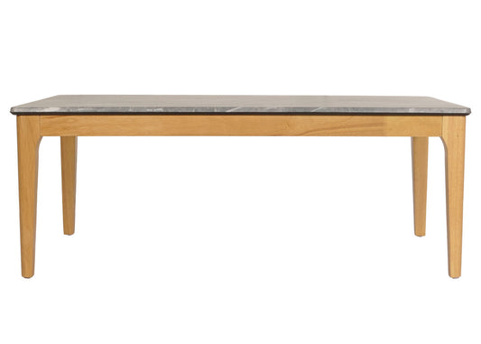 Cosmo Casa - Salontafel - Bijzettafel - Massief Hout HDF Laminaat - Melamine - 46x120x70cm - Marmersteenlook - Lichte Poten