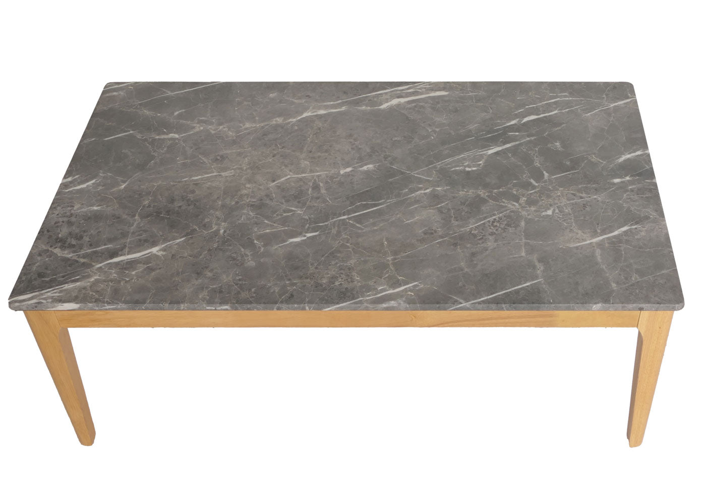 Cosmo Casa - Salontafel - Bijzettafel - Massief Hout HDF Laminaat - Melamine - 46x120x70cm - Marmersteenlook - Lichte Poten