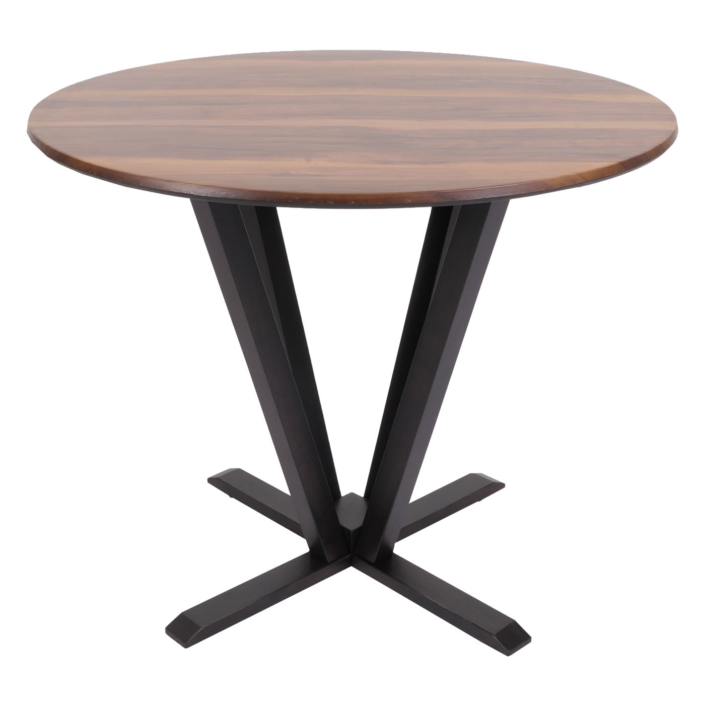 Cosmo Casa - Bistrotafel - Donker Frame met Sheesham Houtlook - Massief Hout en Gelamineerd HPL - 92cm