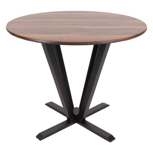 Cosmo Casa - Bistrotafel - Donker Frame met Sheesham Houtlook - Massief Hout en Gelamineerd HPL - 92cm