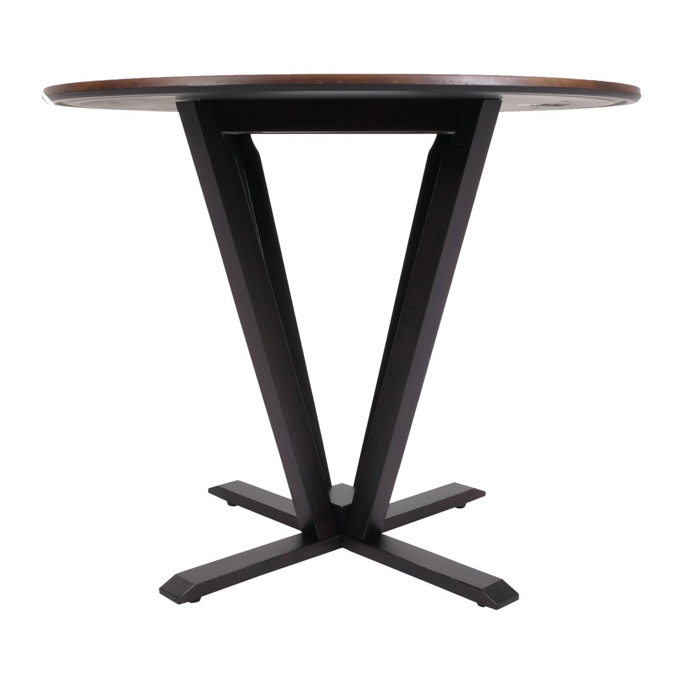 Cosmo Casa - Bistrotafel - Donker Frame met Sheesham Houtlook - Massief Hout en Gelamineerd HPL - 92cm