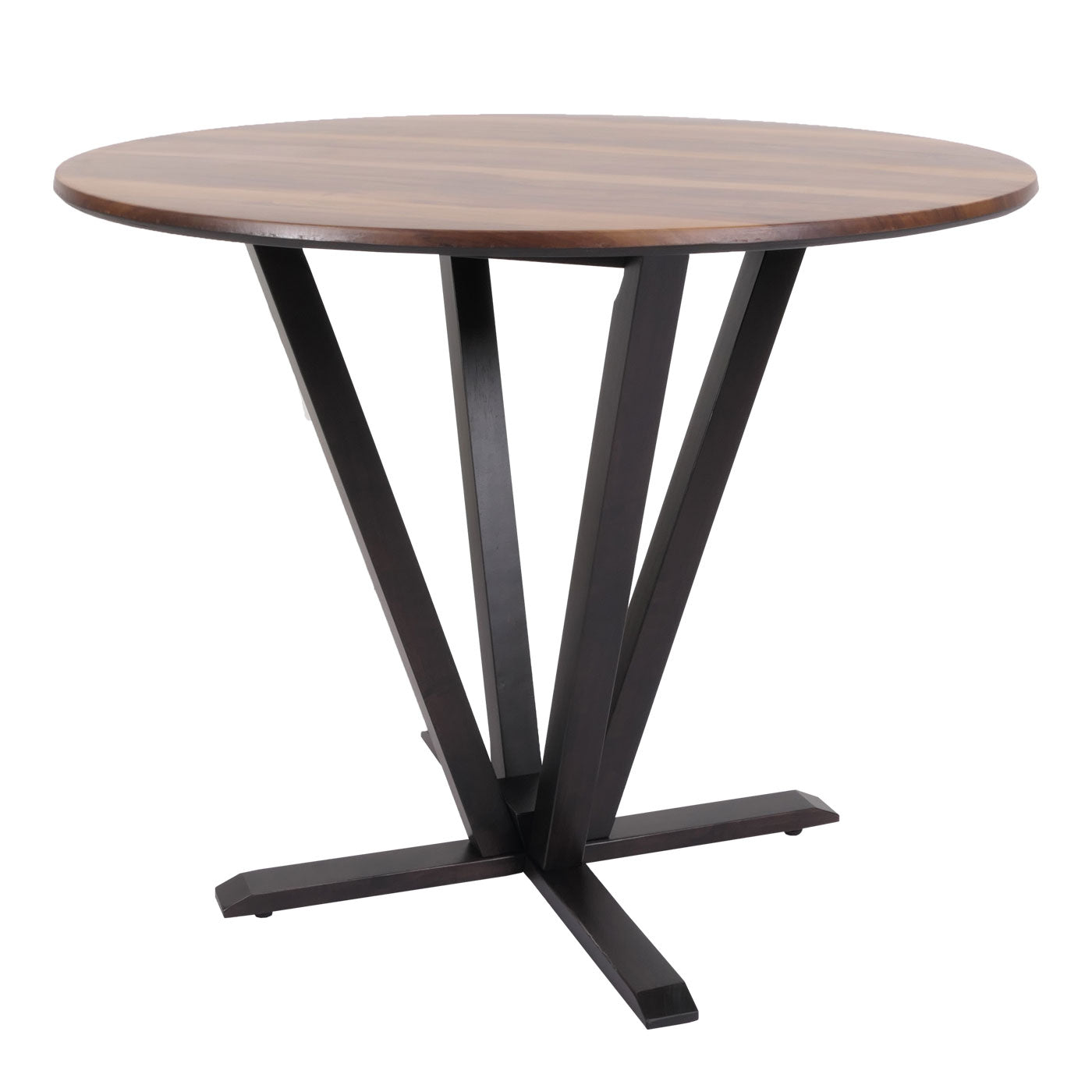 Cosmo Casa - Bistrotafel - Donker Frame met Sheesham Houtlook - Massief Hout en Gelamineerd HPL - 92cm