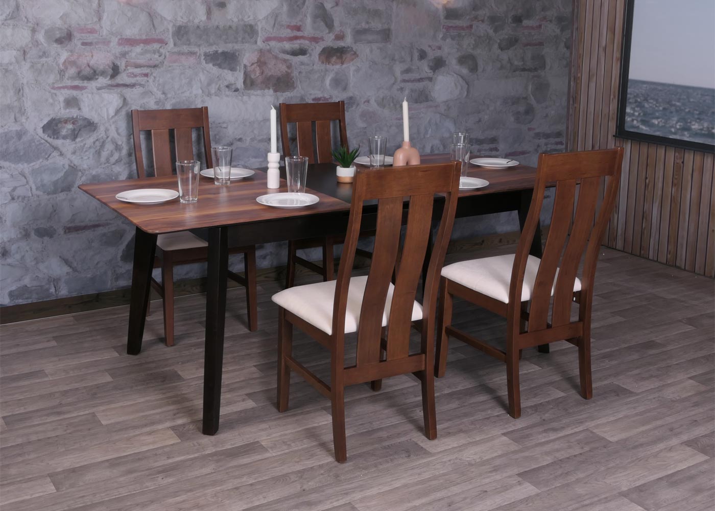 Cosmo Casa - Eettafel - Massief Hout - Laminaat - Melamine - 160-200 x 90 cm - Uitschuifbaar - Sheesham Houtlook - Donkere Poten