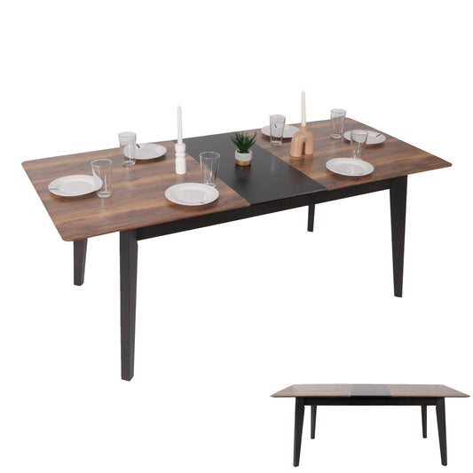 Cosmo Casa - Eettafel - Massief Hout - Laminaat - Melamine - 160-200 x 90 cm - Uitschuifbaar - Sheesham Houtlook - Donkere Poten
