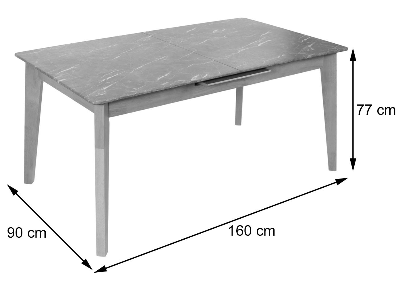 Cosmo Casa - Eettafel - Massief Hout - Laminaat - Melamine - 160-200 x 90 cm - Uitschuifbaar - Sheesham Houtlook - Donkere Poten