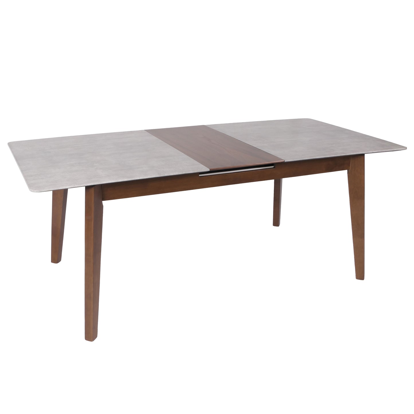 Cosmo Casa - Eettafel - Massief Hout - Laminaat - Melamine - 160-200 x 90 cm - Uitschuifbaar - Betonlook - Bruine Poten