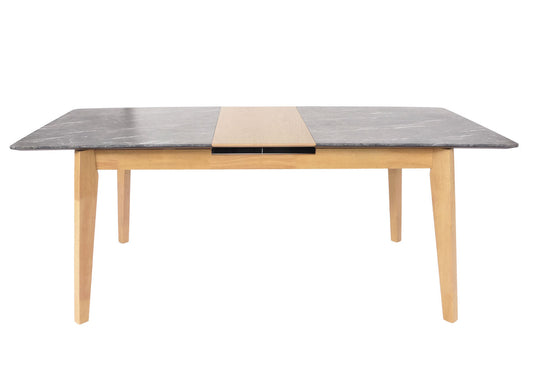 Cosmo Casa - Eettafel - Massief Hout - Laminaat - Melamine - 160-200 x 90 cm - Uitschuifbaar - Marmersteenlook - Lichte Poten