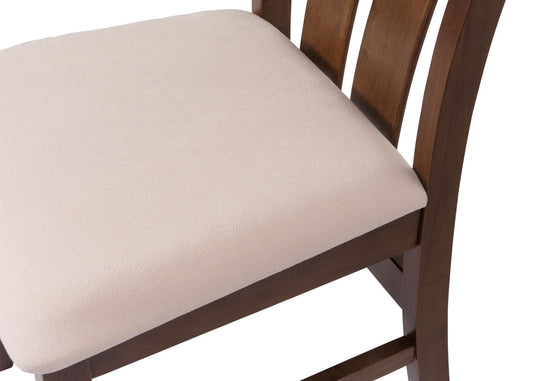 Cosmo Casa - Set van 2 Eetkamerstoelen - Keukenfauteuils met Donker Frame - Textielbekleding - Crème