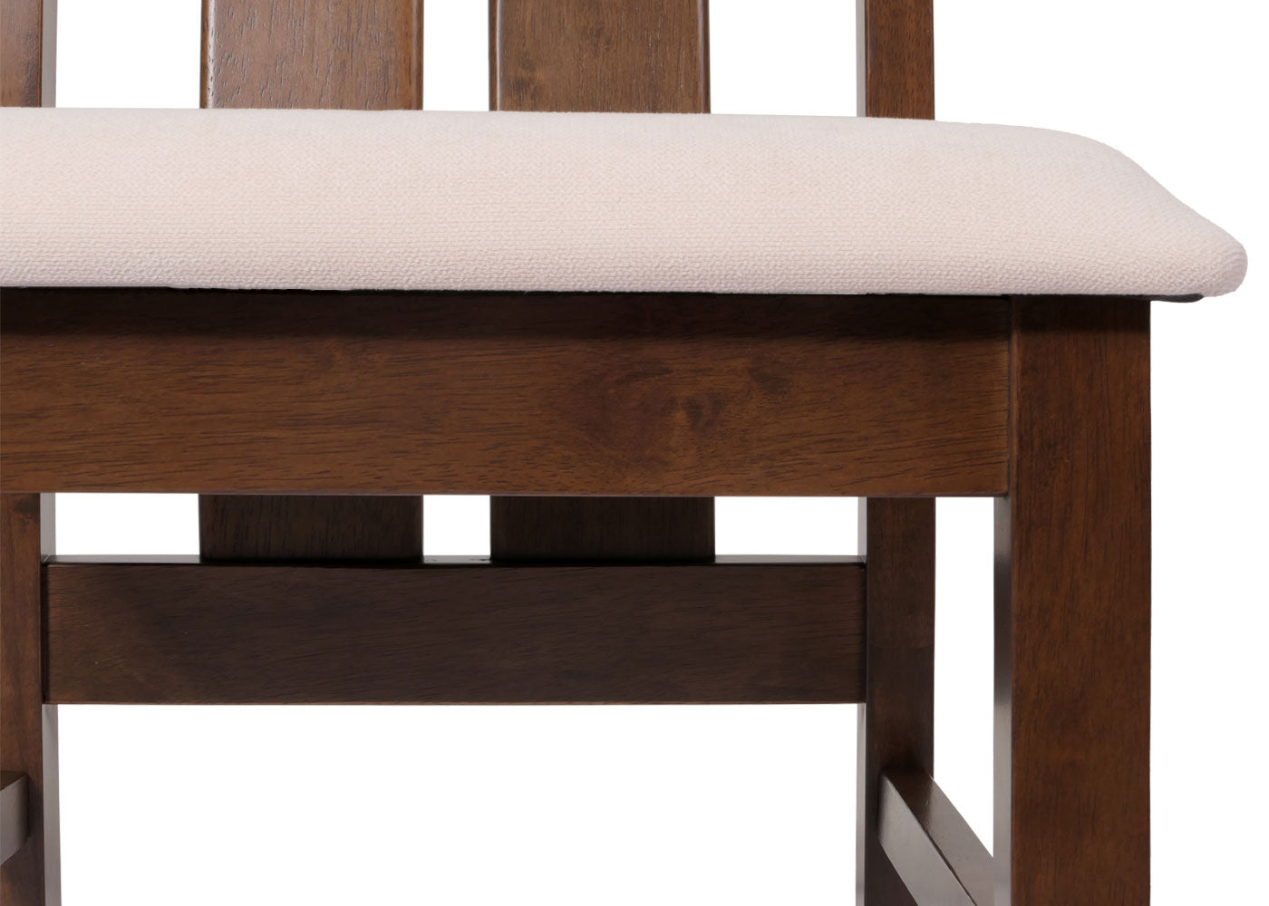 Cosmo Casa - Set van 2 Eetkamerstoelen - Keukenfauteuils met Donker Frame - Textielbekleding - Crème