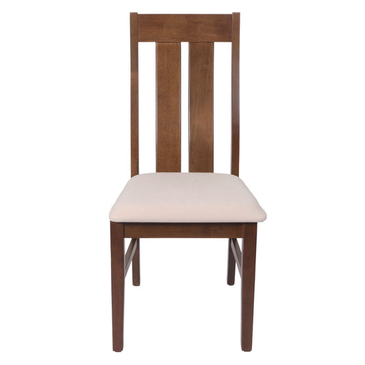 Cosmo Casa - Set van 2 Eetkamerstoelen - Keukenfauteuils met Donker Frame - Textielbekleding - Crème