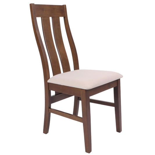 Cosmo Casa - Set van 2 Eetkamerstoelen - Keukenfauteuils met Donker Frame - Textielbekleding - Crème