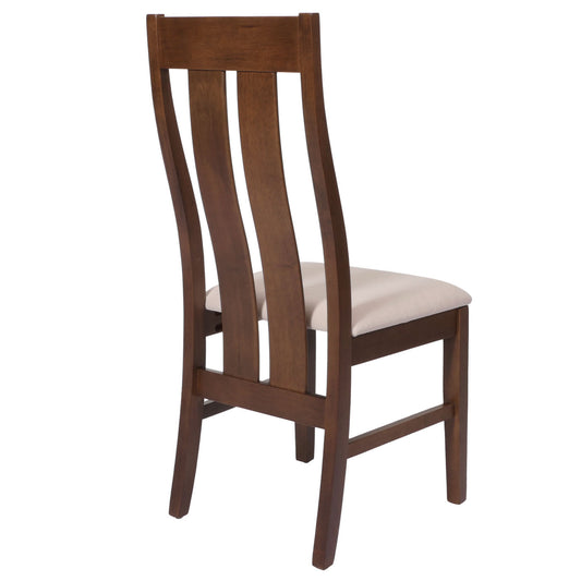 Cosmo Casa - Set van 2 Eetkamerstoelen - Keukenfauteuils met Donker Frame - Textielbekleding - Crème