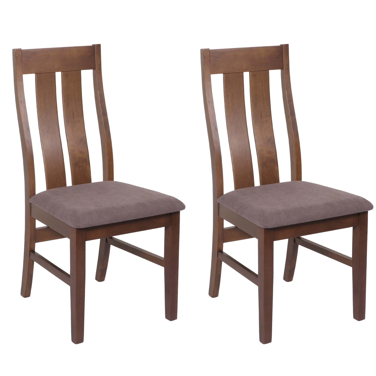 Cosmo Casa - Set van 2 Eetkamerstoelen - Keukenfauteuils met Donker Frame - Textielbekleding - Taupe