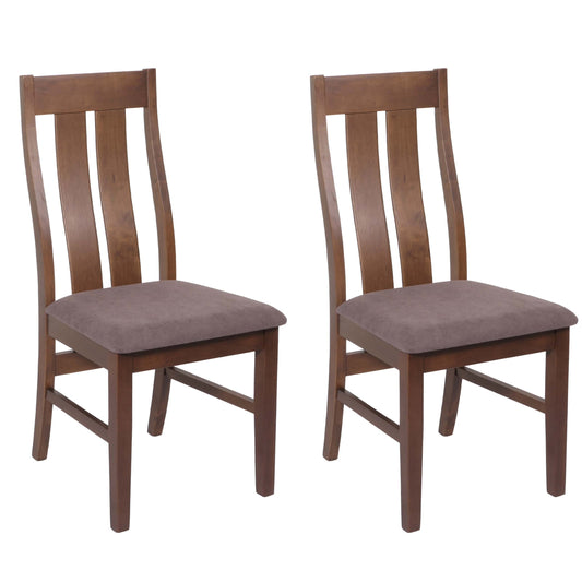 Cosmo Casa - Set van 2 Eetkamerstoelen - Keukenfauteuils met Donker Frame - Textielbekleding - Taupe