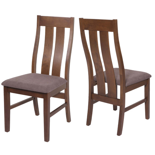 Cosmo Casa - Set van 2 Eetkamerstoelen - Keukenfauteuils met Donker Frame - Textielbekleding - Taupe