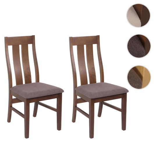 Cosmo Casa - Set van 2 Eetkamerstoelen - Keukenfauteuils met Donker Frame - Textielbekleding - Taupe