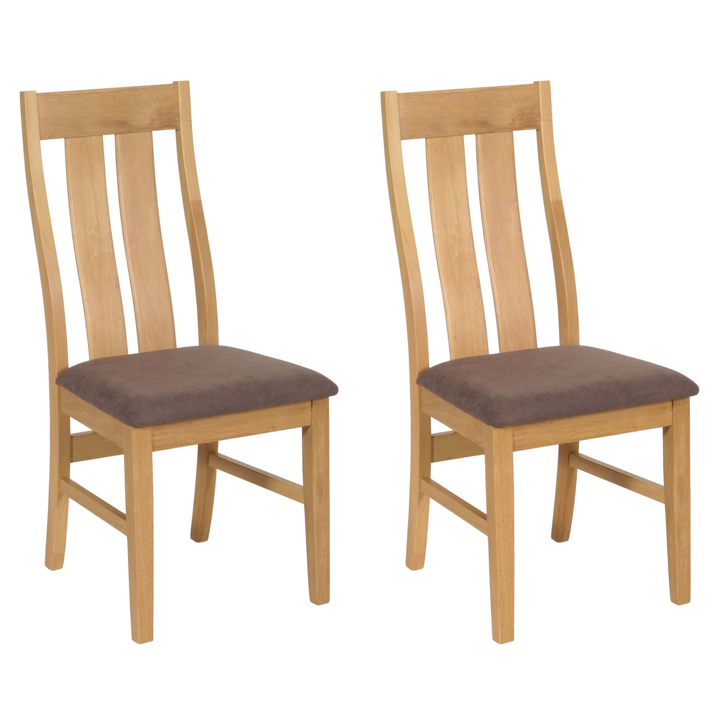 Cosmo Casa - Set van 2 Eetkamerstoelen - Keukenstoel - Fauteuil - Stoftextiel - Massief Hout - Licht Frame - Taupe