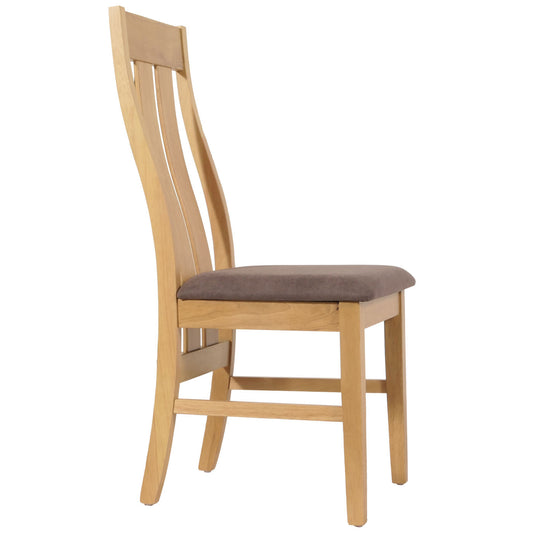 Cosmo Casa - Set van 2 Eetkamerstoelen - Keukenstoel - Fauteuil - Stoftextiel - Massief Hout - Licht Frame - Taupe