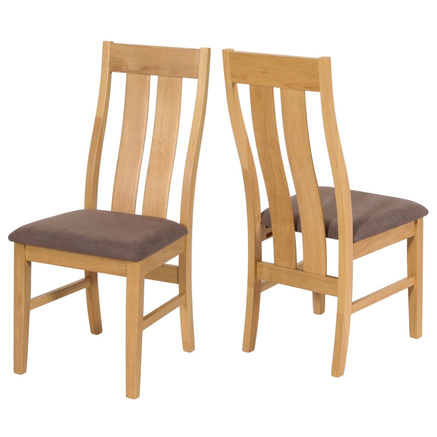 Cosmo Casa - Set van 2 Eetkamerstoelen - Keukenstoel - Fauteuil - Stoftextiel - Massief Hout - Licht Frame - Taupe