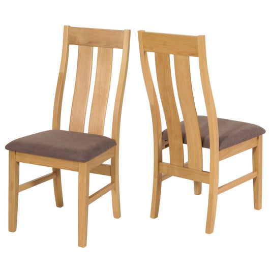 Cosmo Casa - Set van 2 Eetkamerstoelen - Keukenstoel - Fauteuil - Stoftextiel - Massief Hout - Licht Frame - Taupe