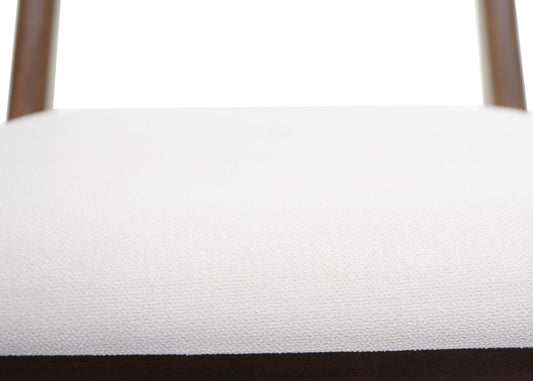 Cosmo Casa - Set van 2 Eetkamerstoelen - Keukenstoel - Gestoffeerd - Massief Hout - Donker Frame - Crème