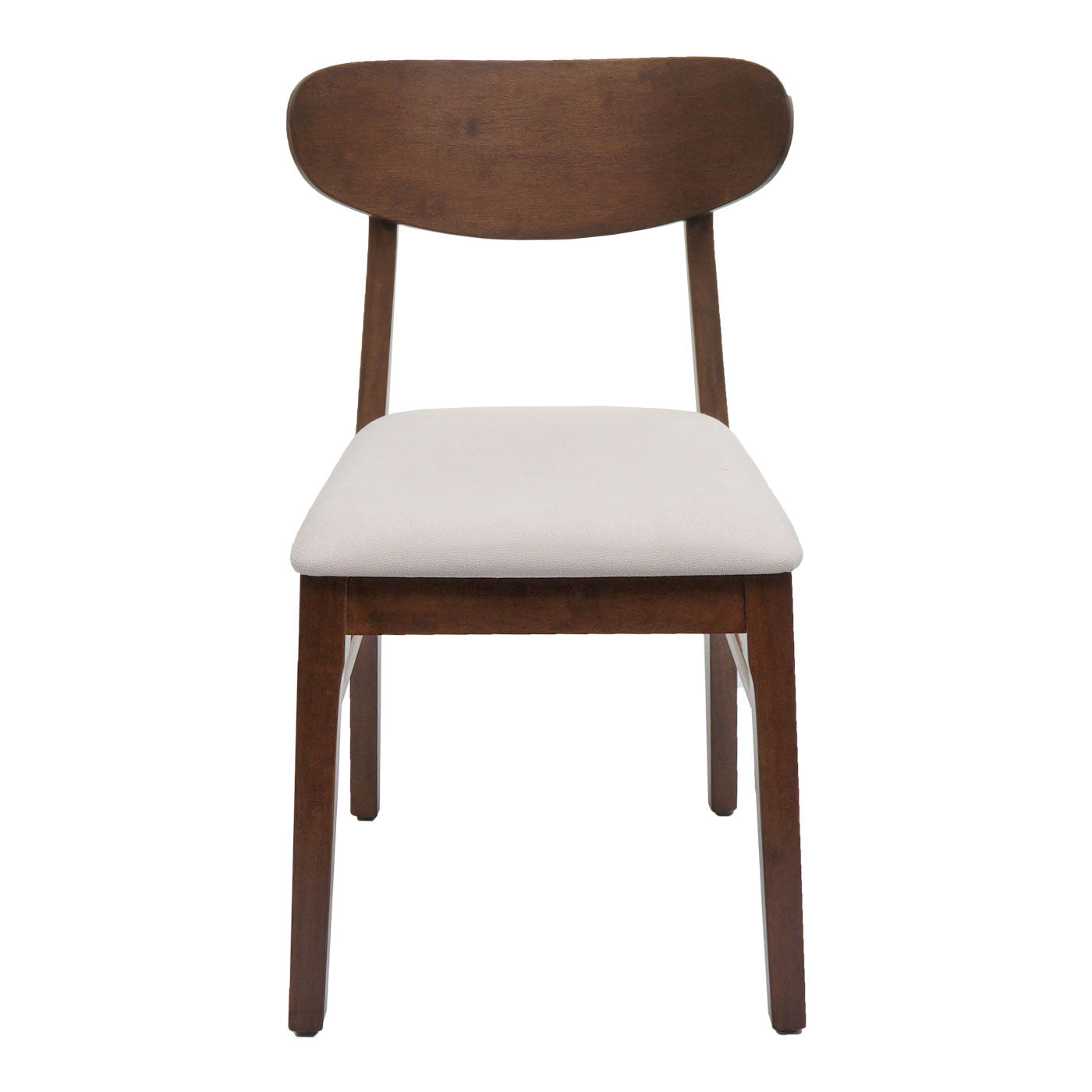 Cosmo Casa - Set van 2 Eetkamerstoelen - Keukenstoel - Gestoffeerd - Massief Hout - Donker Frame - Crème