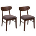 Cosmo Casa - Set van 2 Eetkamerstoelen - Keukenstoel - Gestoffeerd - Massief Hout - Donker Frame - Taupe
